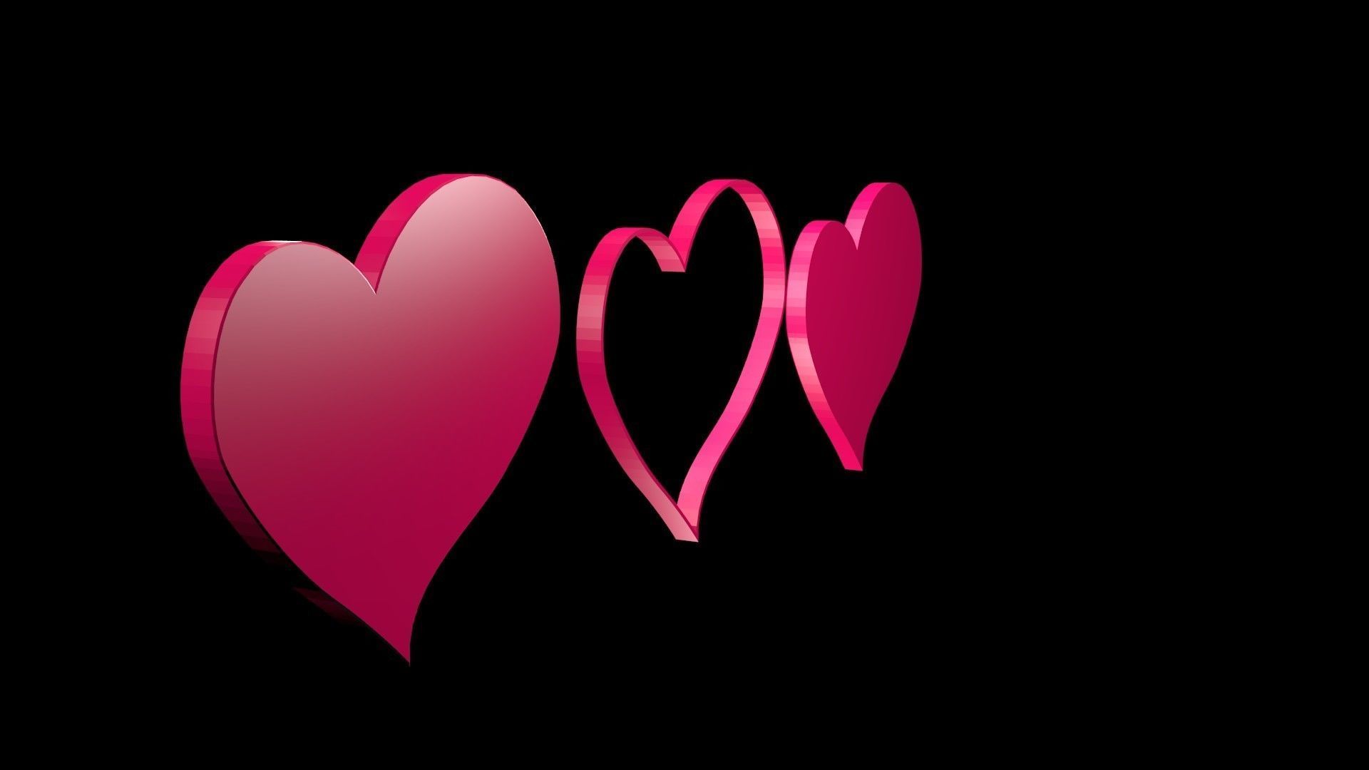 Low poly hearts 4 Low-poly 3D model_7