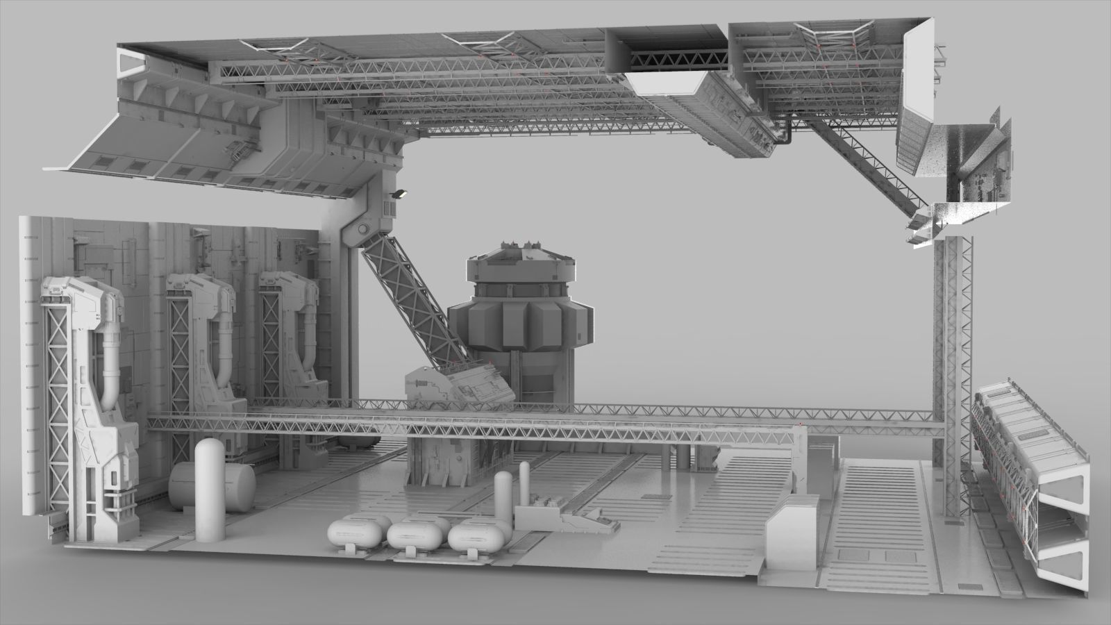 Sci-Fi architecture Elements collection 9 3D model_18