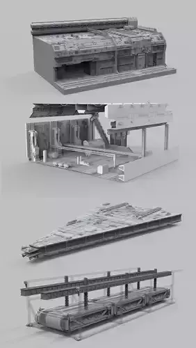 Sci-Fi architecture Elements collection 9 3D model