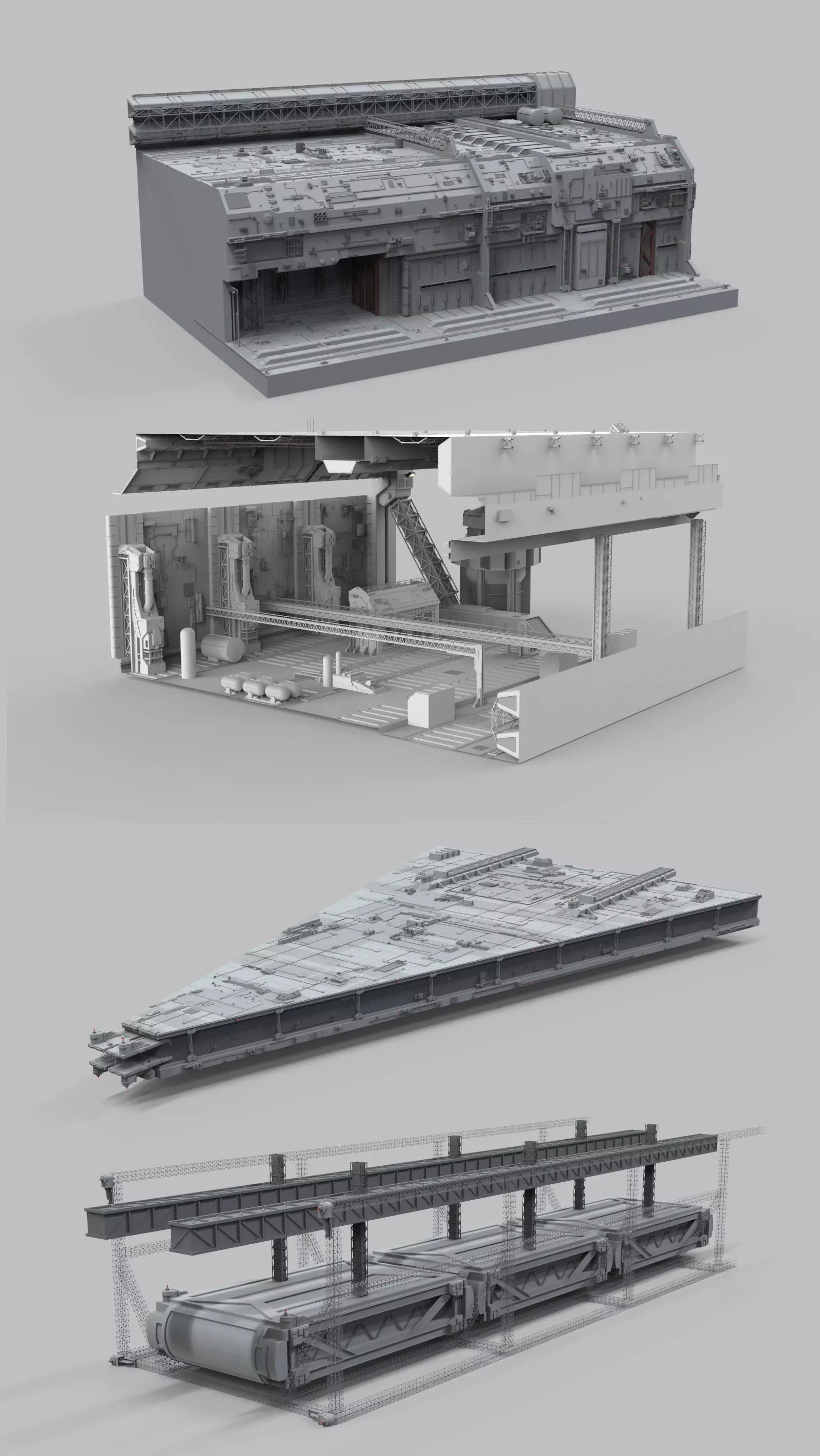 Sci-Fi architecture Elements collection 9 3D model_0