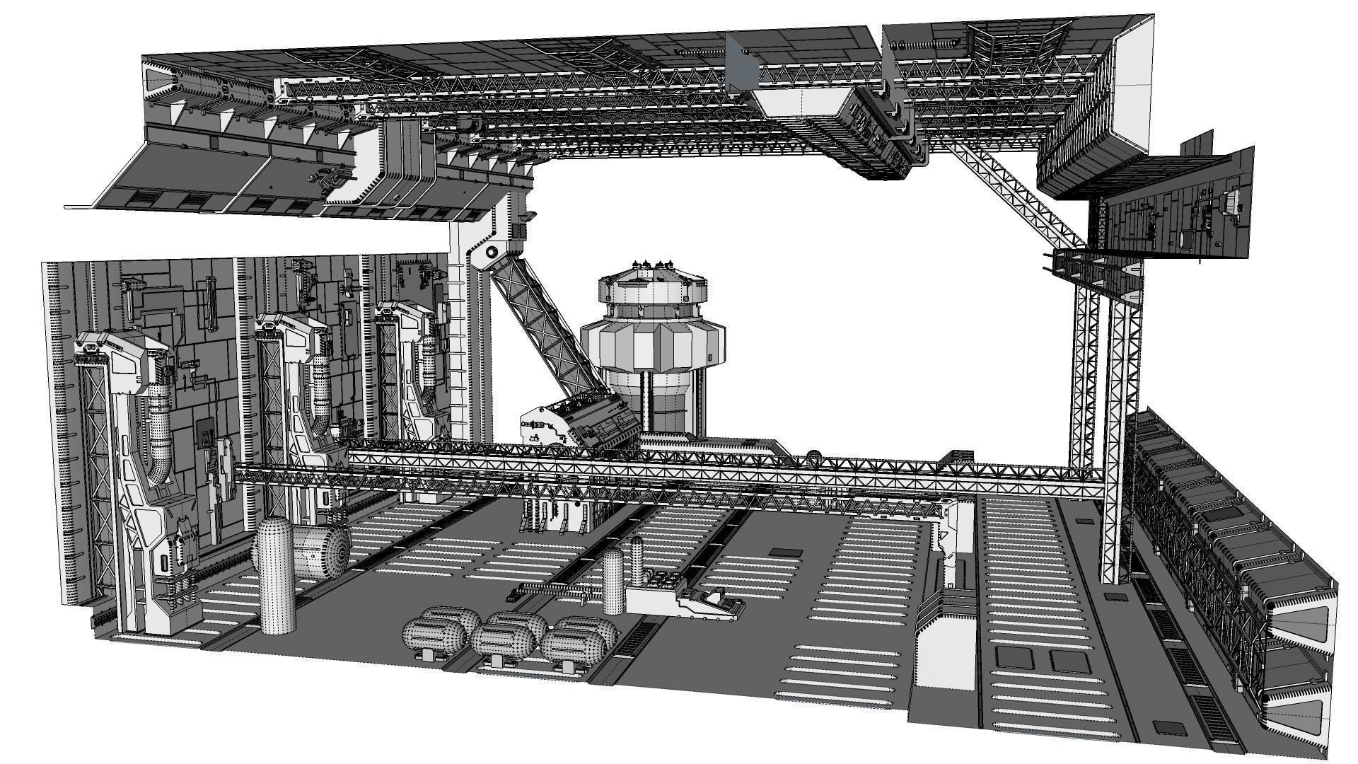 Sci-Fi architecture Elements collection 9 3D model_52