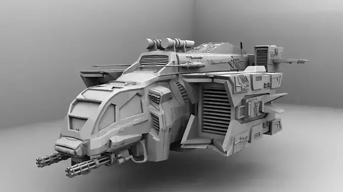 Dropship spaceship with gun