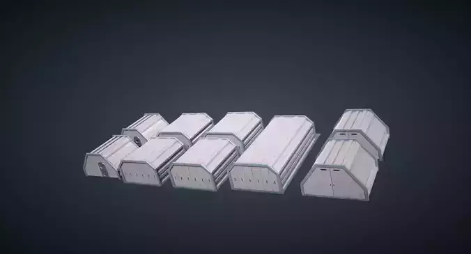 Mars KitBash - Hangars