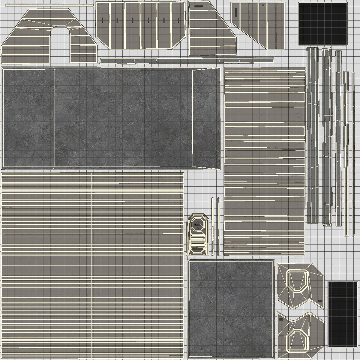 Mars KitBash - Hangars Low-poly 3D model_6