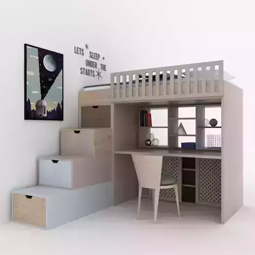 Child bedroom set 3D model
