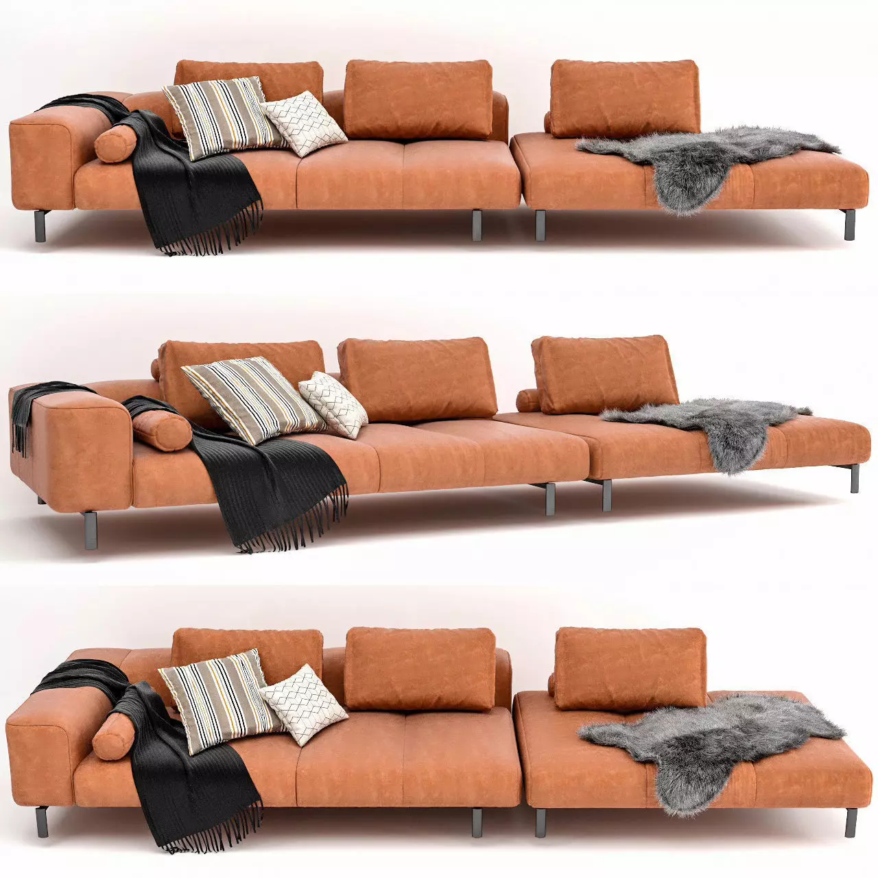 Boconcept Amsterdam with footstool 3D model_0