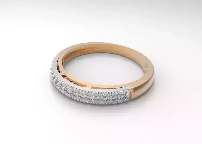 Wedding ring with brilliants 3D print model