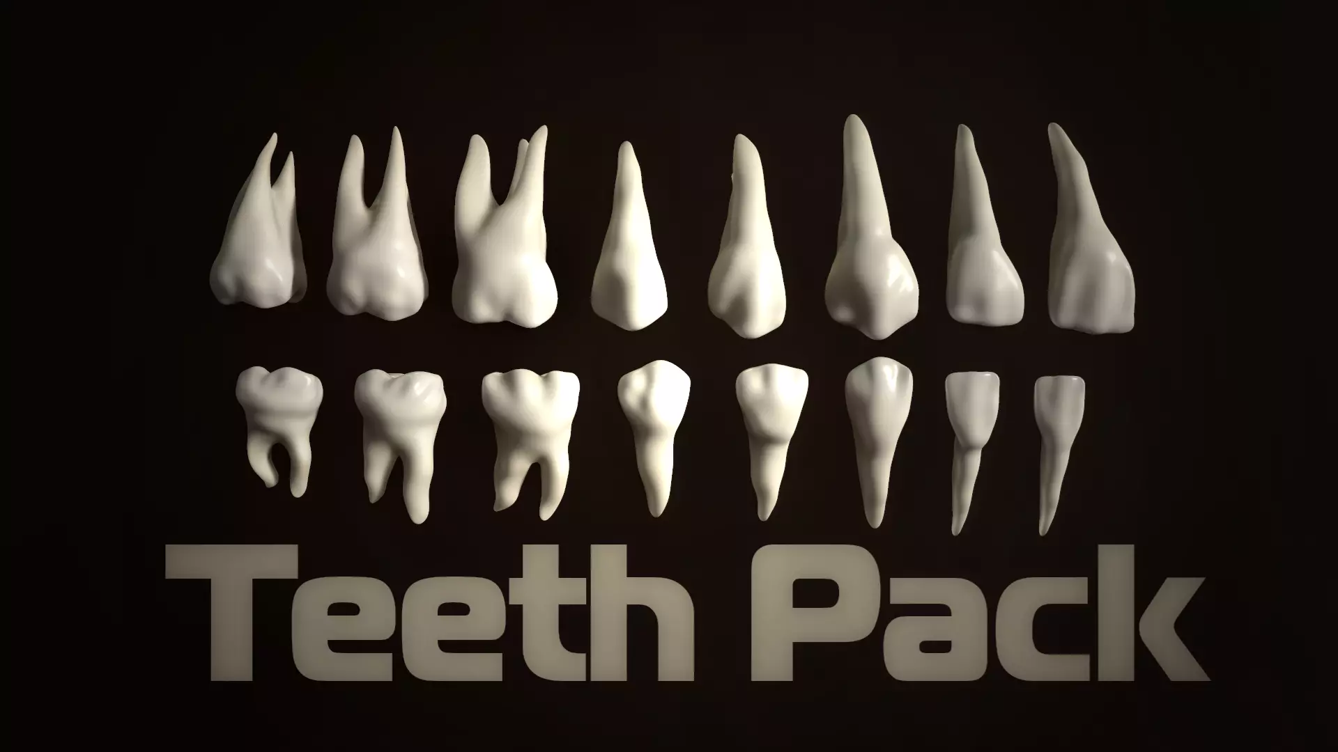 Teeth Pack Low-poly 3D model_0