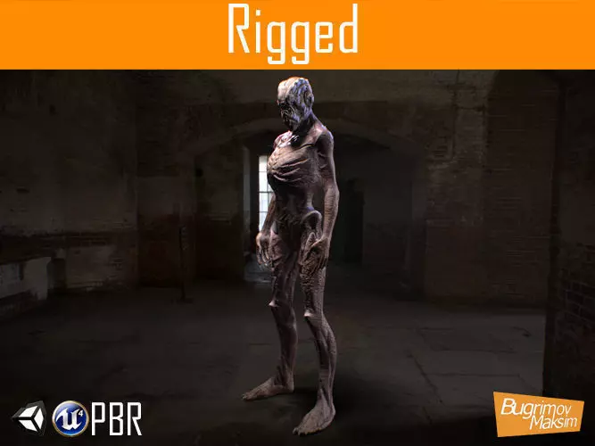 Creature02 rigged Low-poly 3D model_0