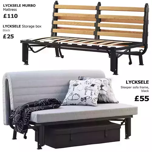 Lycksele sofa bed frame Ikea 3D model