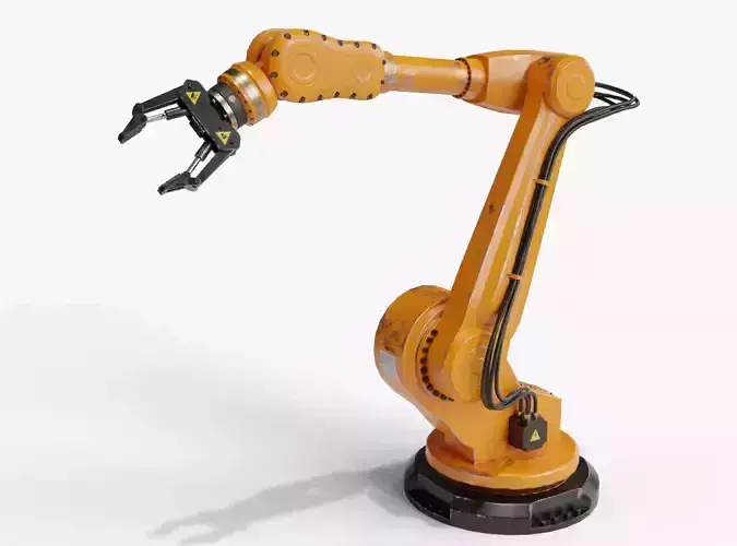 Industrial robot arm dirty lowpoly Low-poly 3D model