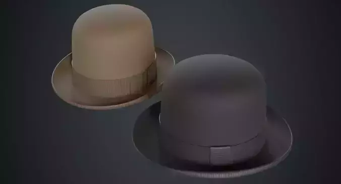 Bowler Hat 1A Low-poly 3D model