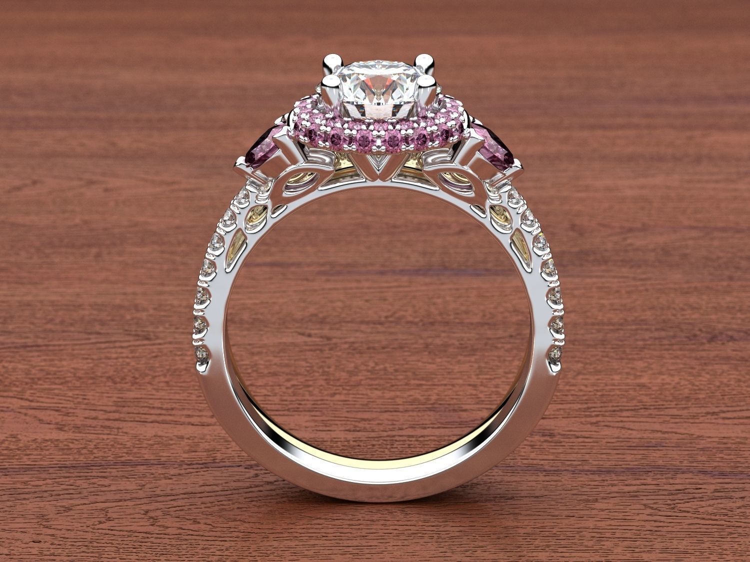 Bridal Sets 3 with rubin 3D print model_4