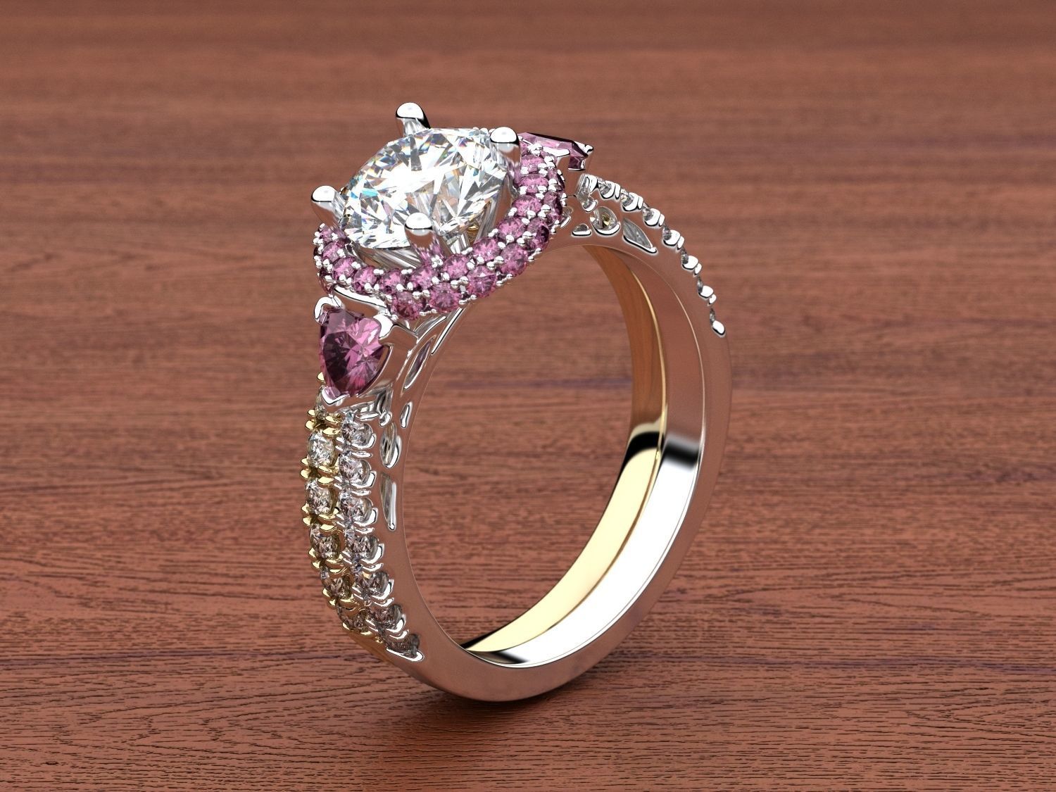 Bridal Sets 3 with rubin 3D print model_3