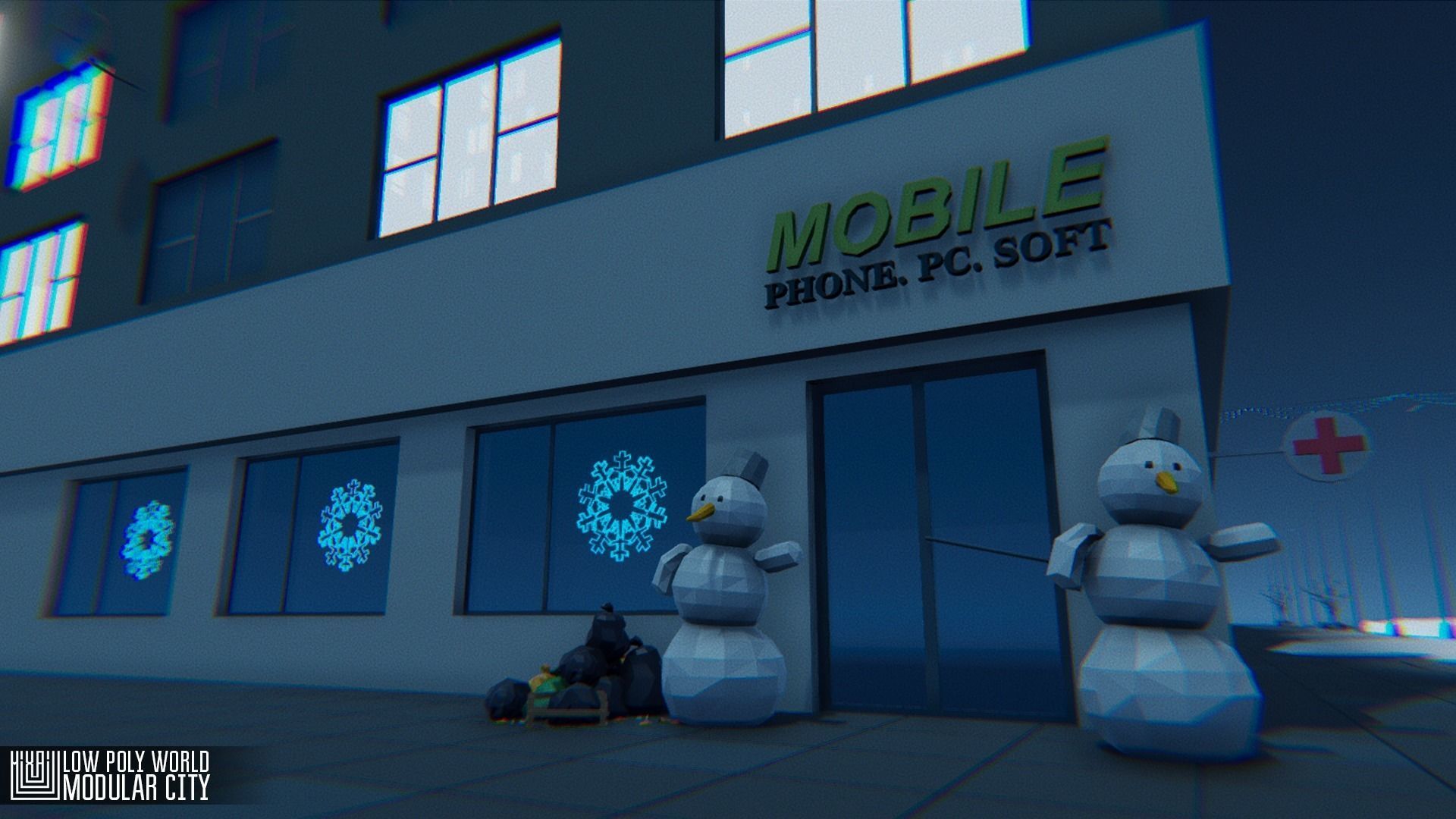 LOW POLY WORLD - MODULAR CITY Low-poly 3D model_7