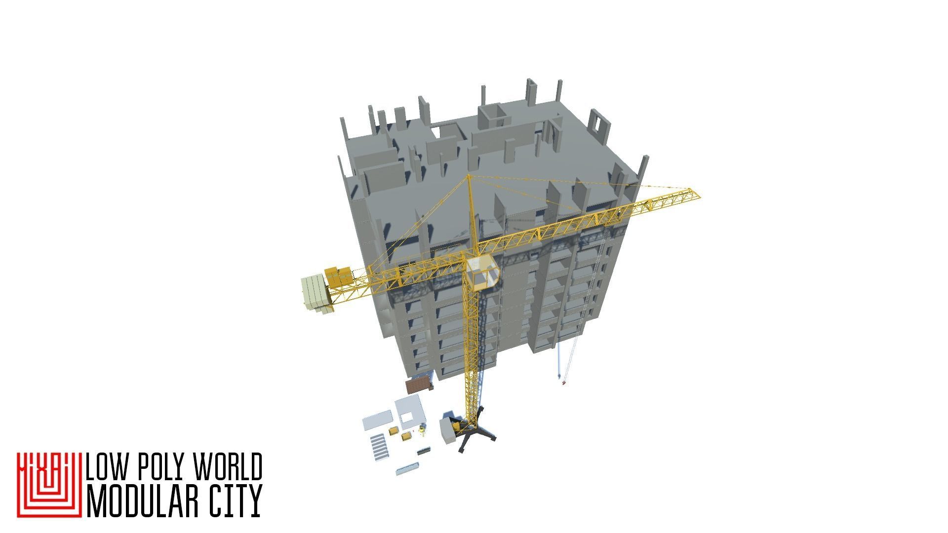 LOW POLY WORLD - MODULAR CITY Low-poly 3D model_46