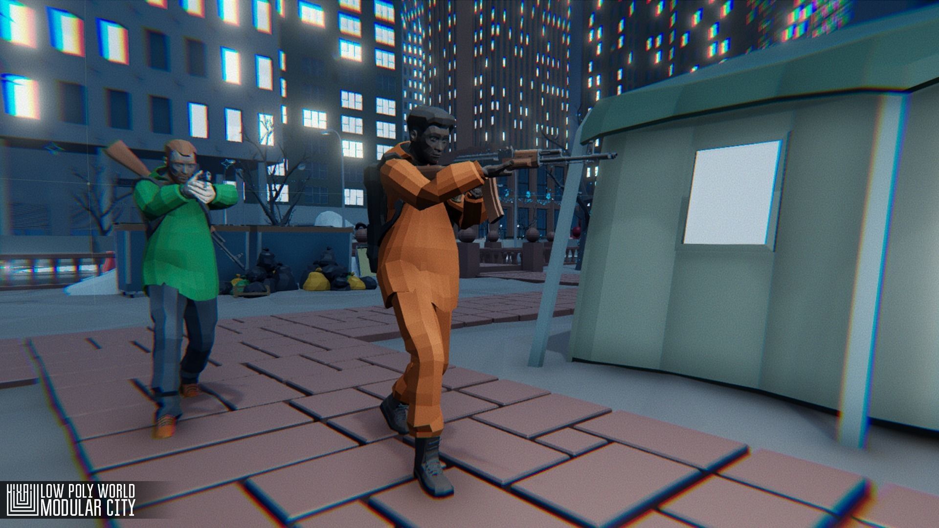 LOW POLY WORLD - MODULAR CITY Low-poly 3D model_5