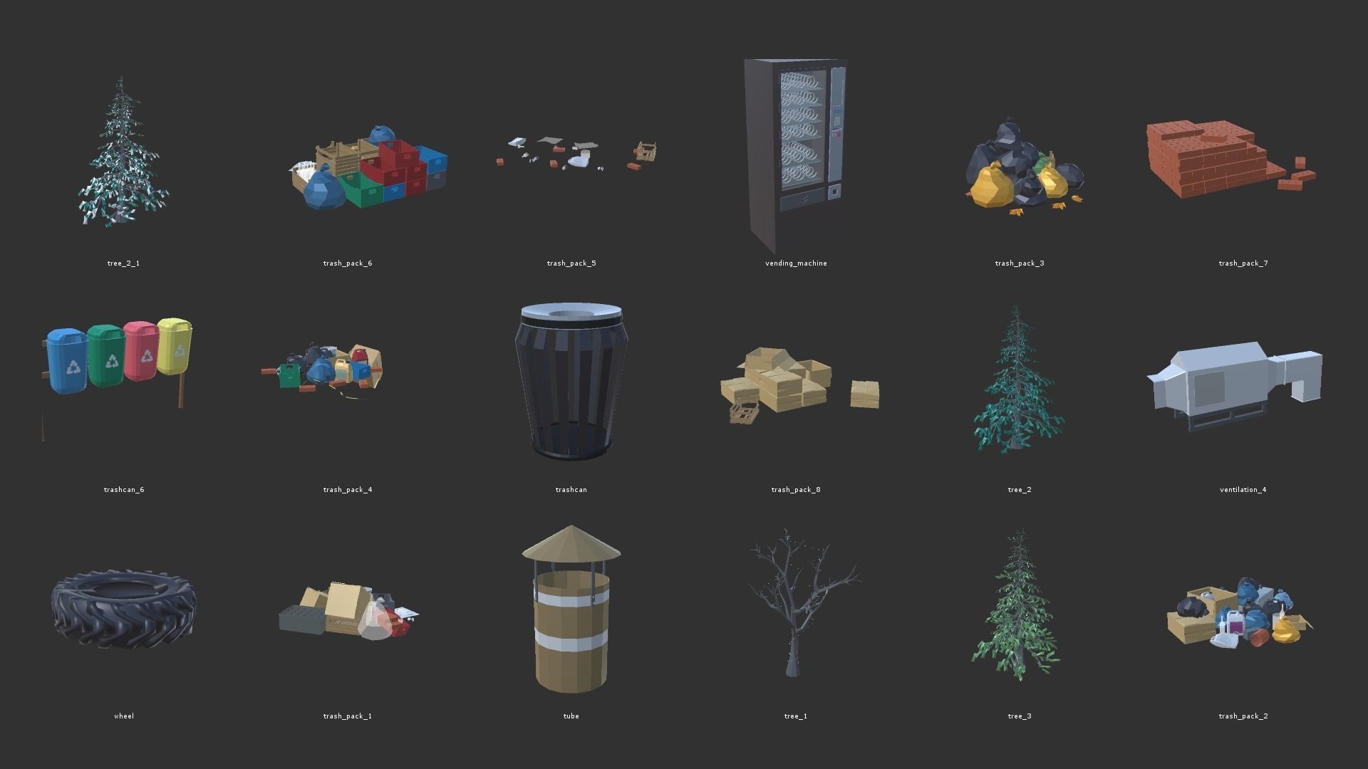 LOW POLY WORLD - MODULAR CITY Low-poly 3D model_58