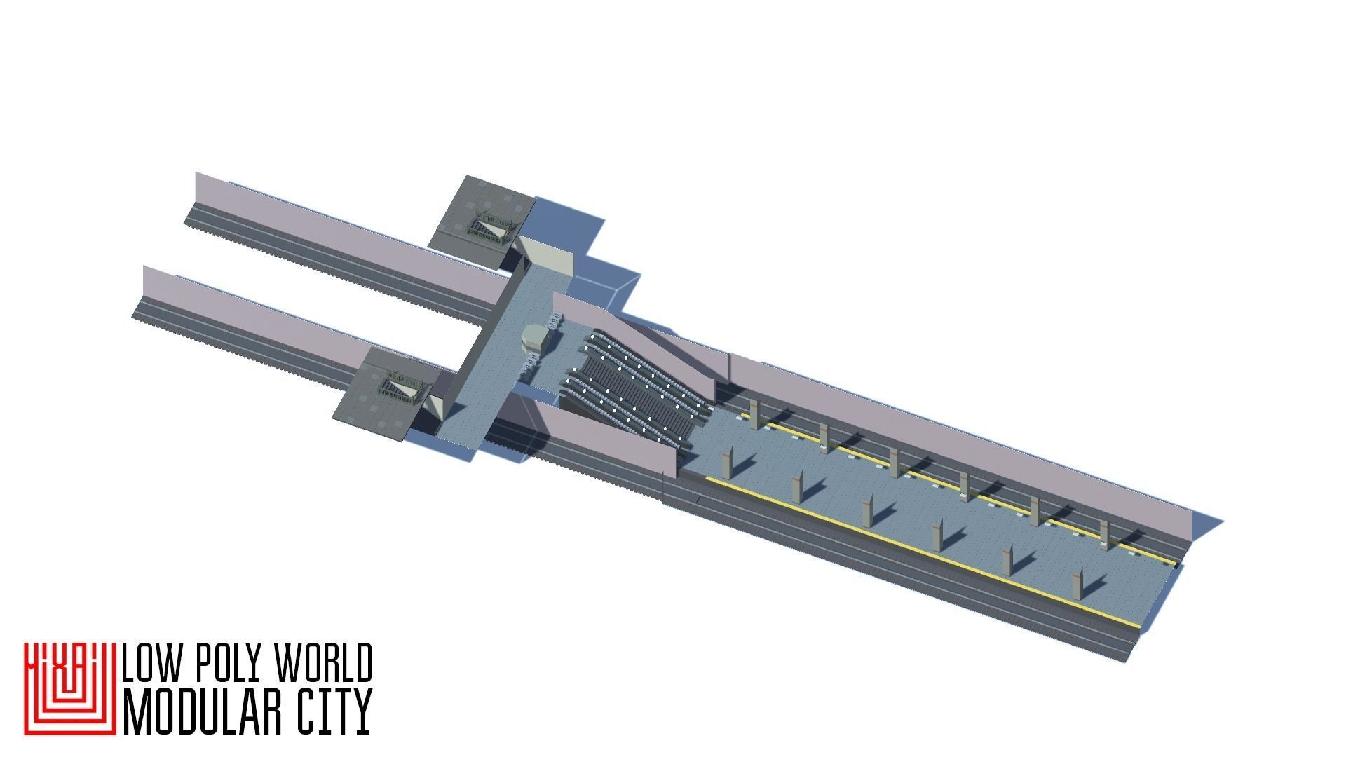 LOW POLY WORLD - MODULAR CITY Low-poly 3D model_49