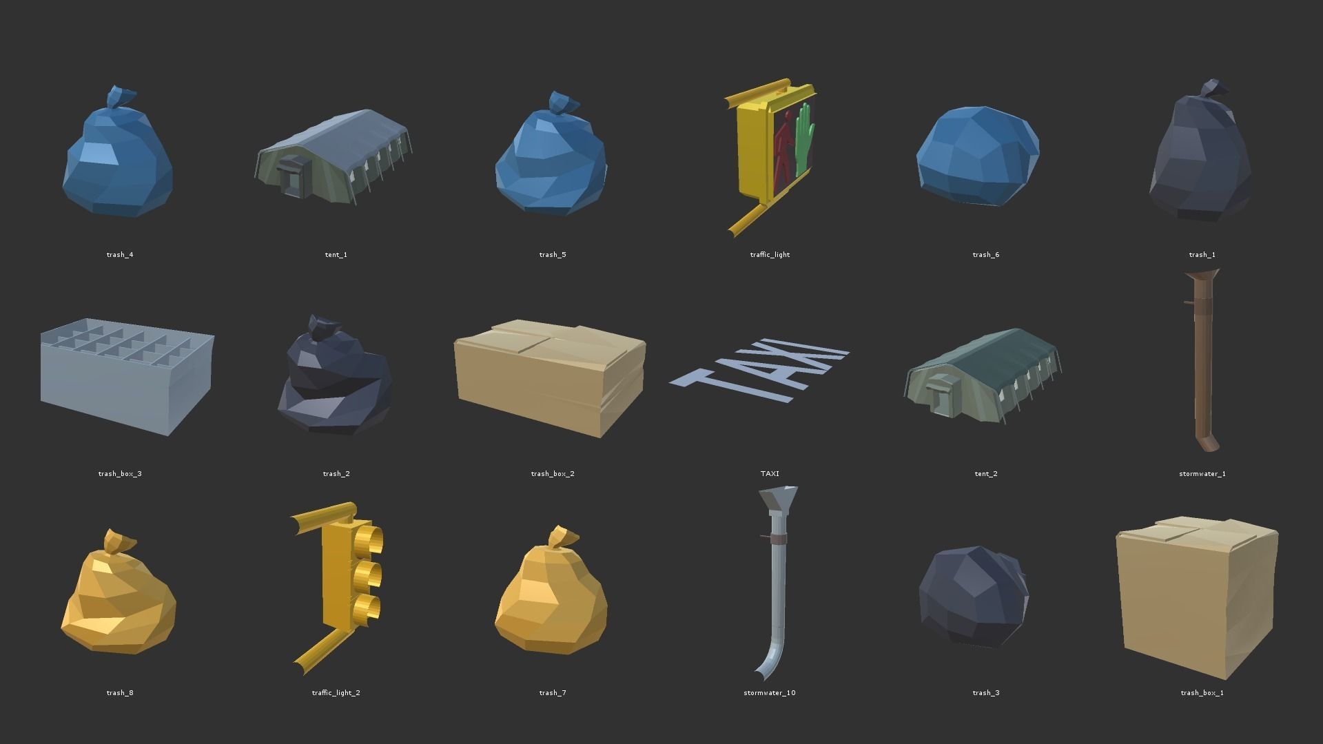 LOW POLY WORLD - MODULAR CITY Low-poly 3D model_56