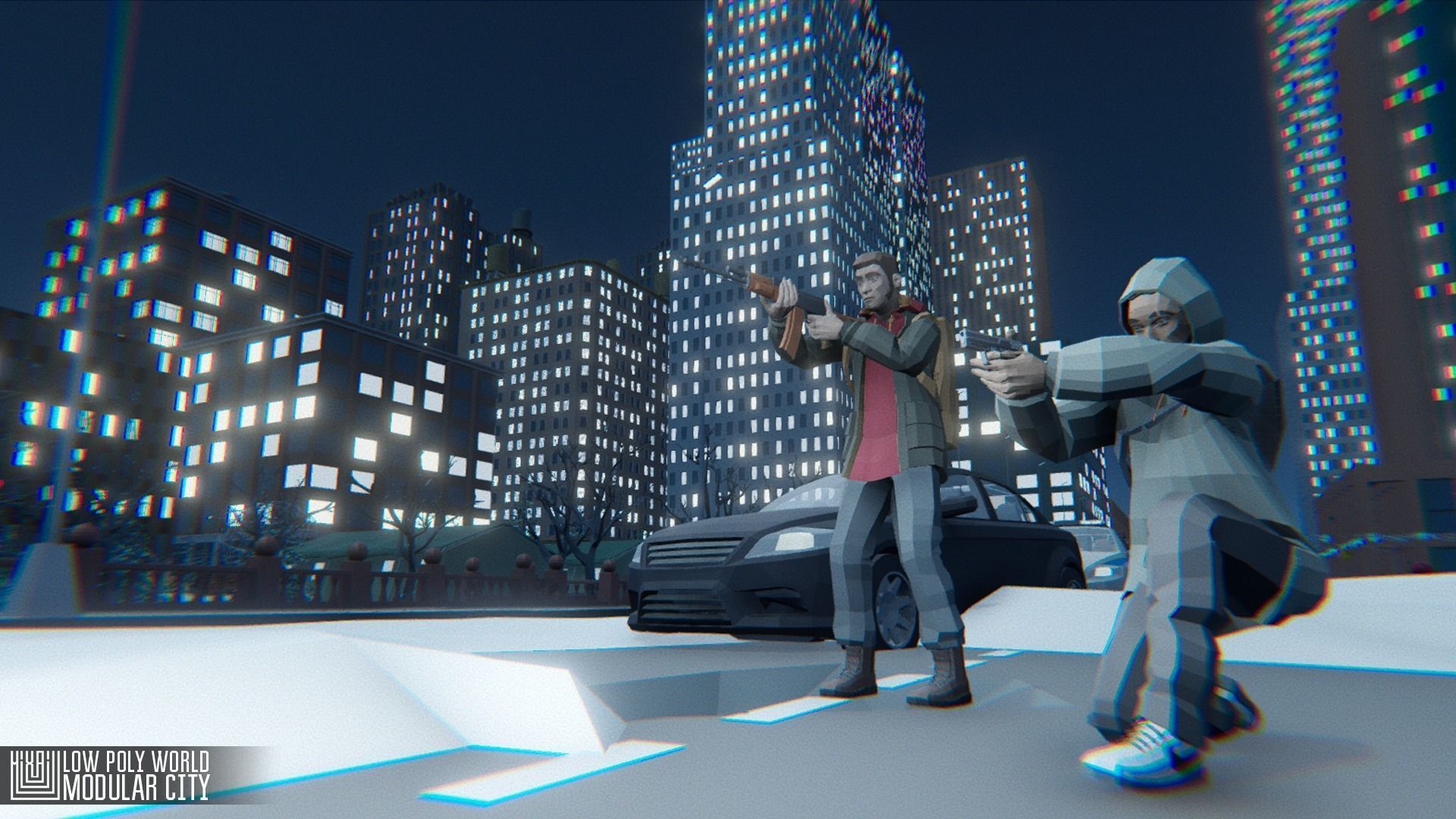 LOW POLY WORLD - MODULAR CITY Low-poly 3D model_3