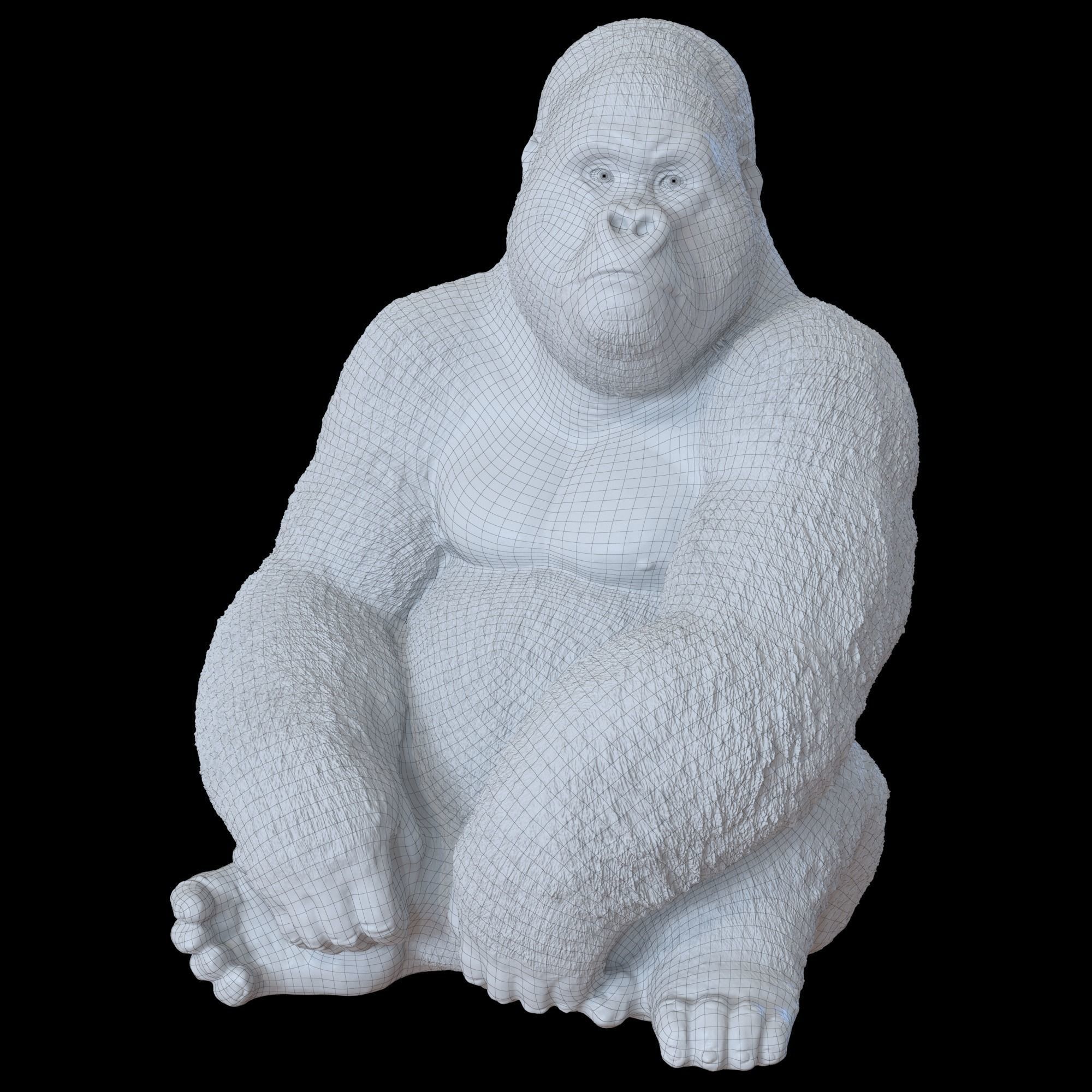 Deco Figurine Monkey Gorilla Side XL  3D model_5