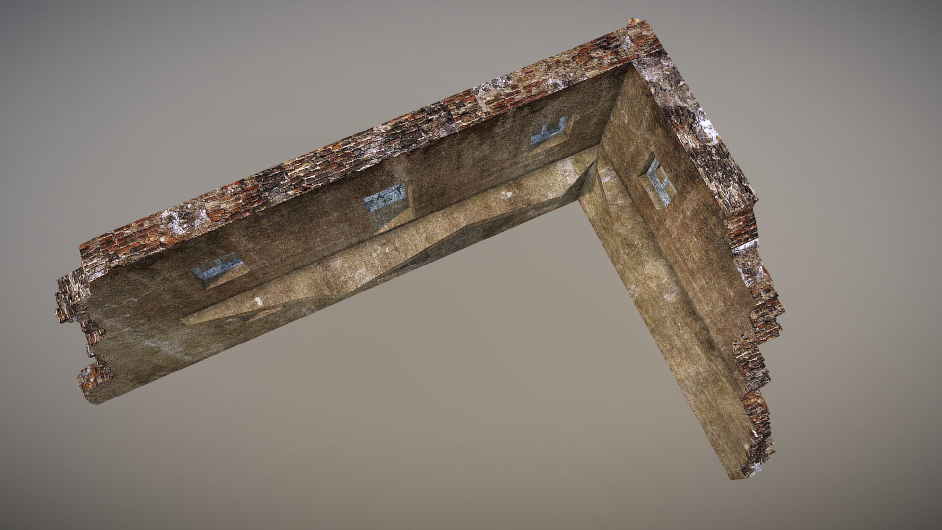 Ruined Building 6 Low-poly 3D model_5