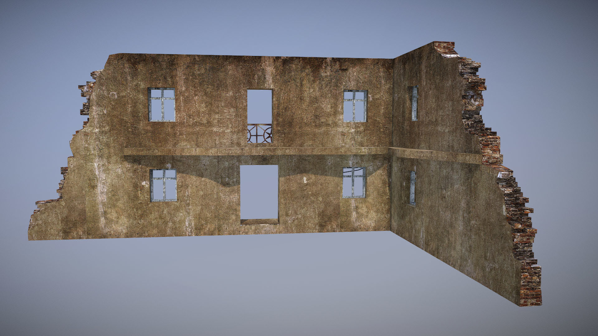 Ruined Building 6 Low-poly 3D model_4