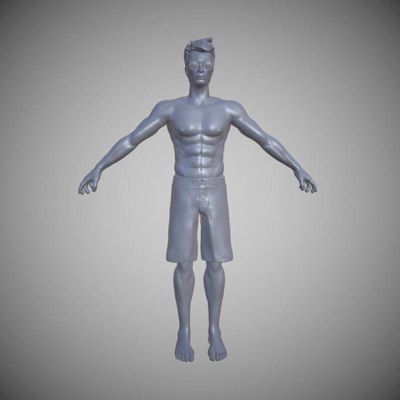 Street Fighter V brazilian tourist Low-poly 3D model_1