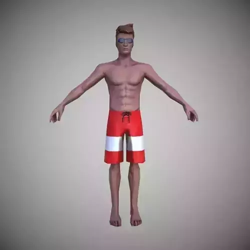 Street Fighter V brazilian tourist Low-poly 3D model