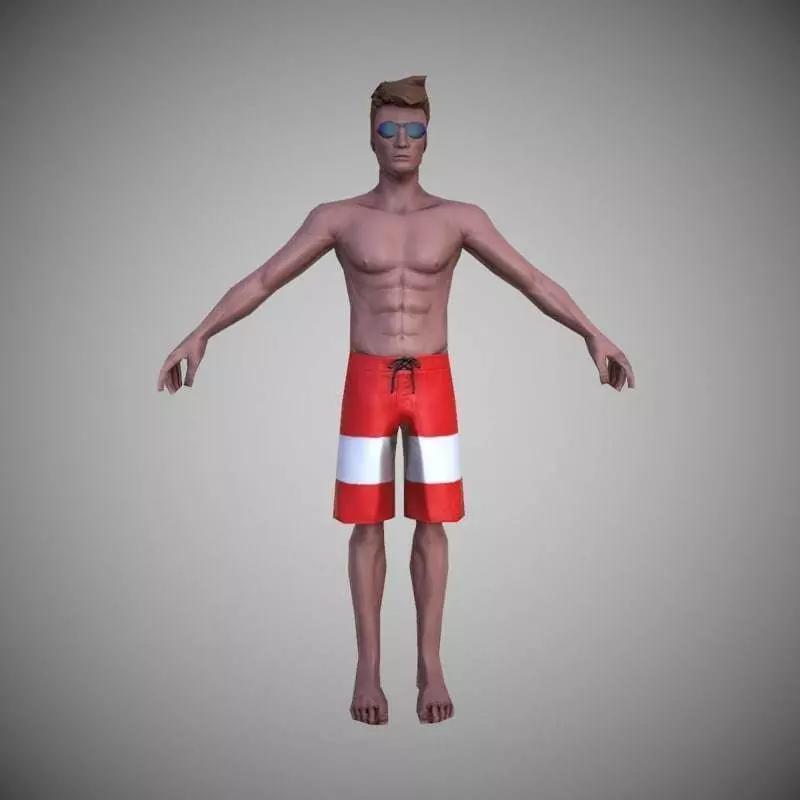 Street Fighter V brazilian tourist Low-poly 3D model_0