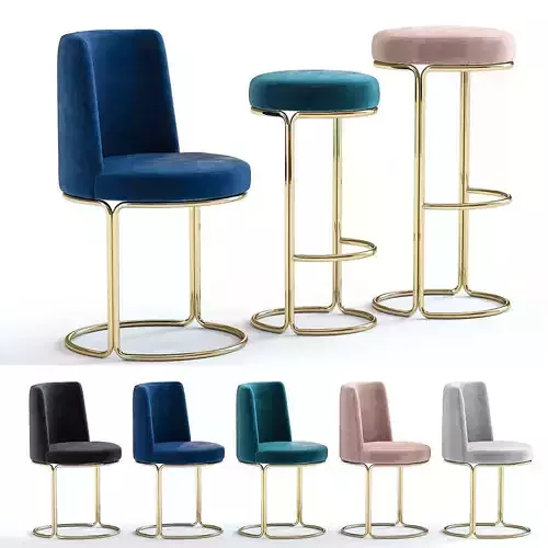 West Elm Cora Chairs 3D model