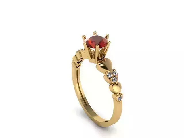 Heart solitaire Ring
