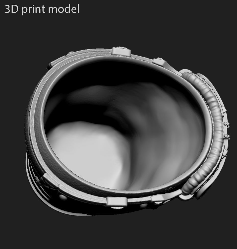 Skull penholder Biker vol1B 3D print model_4