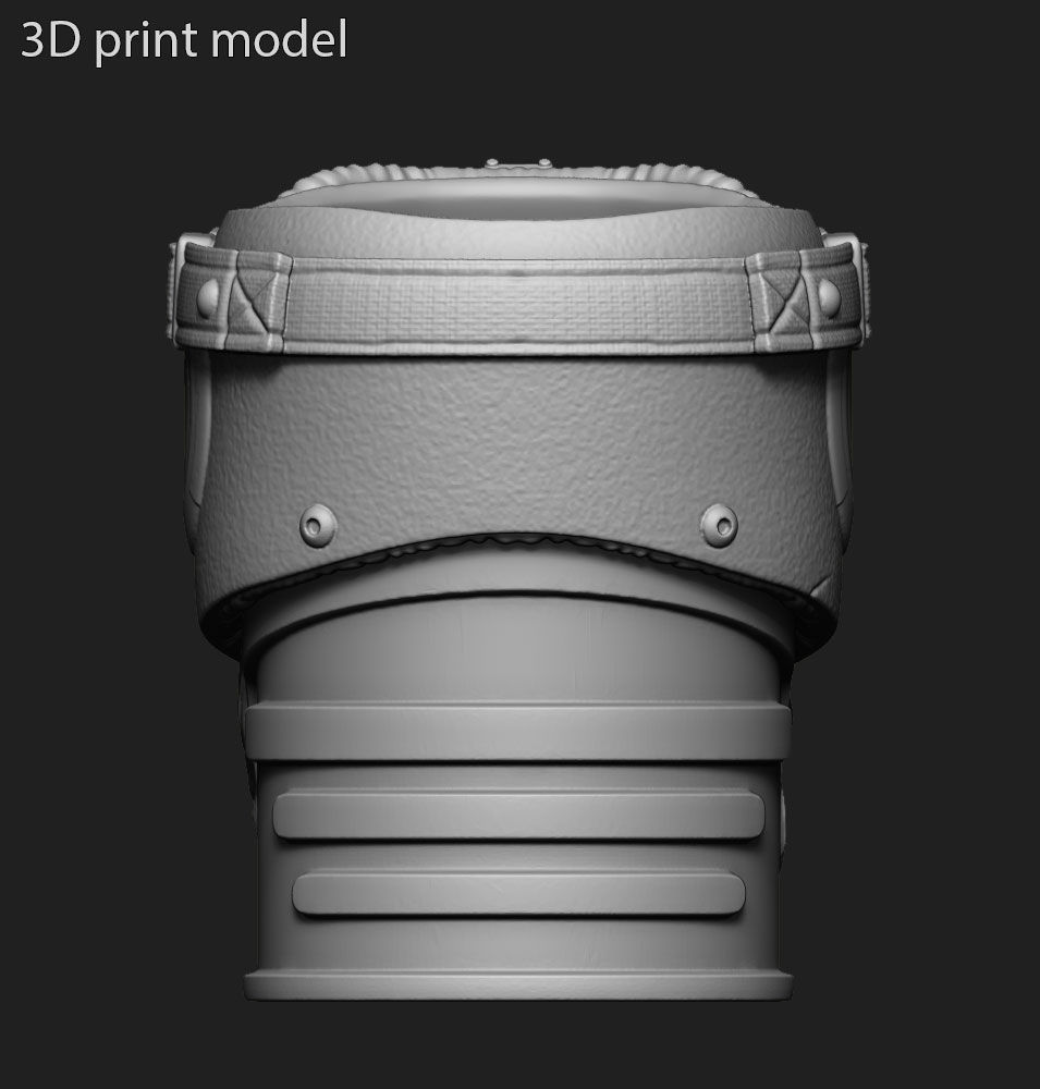 Skull penholder Biker vol1B 3D print model_3