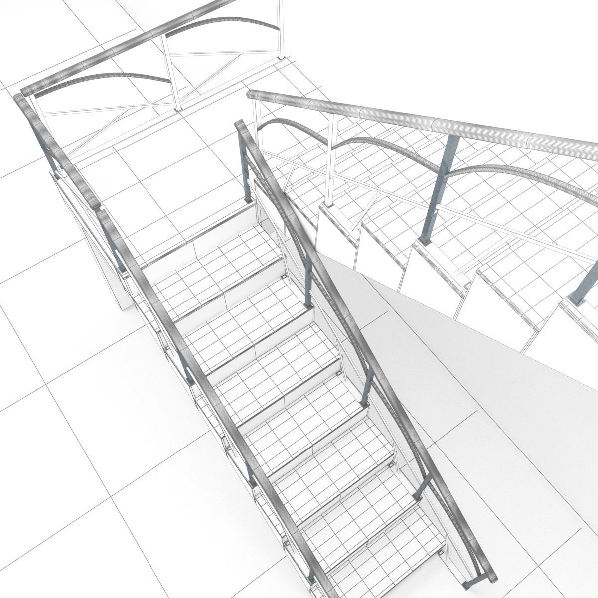 Stair railings 3D model_5