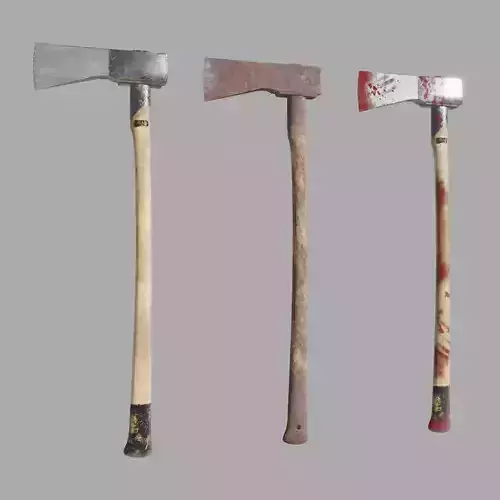 woodsman axe - 3 texture styles Low-poly 3D model