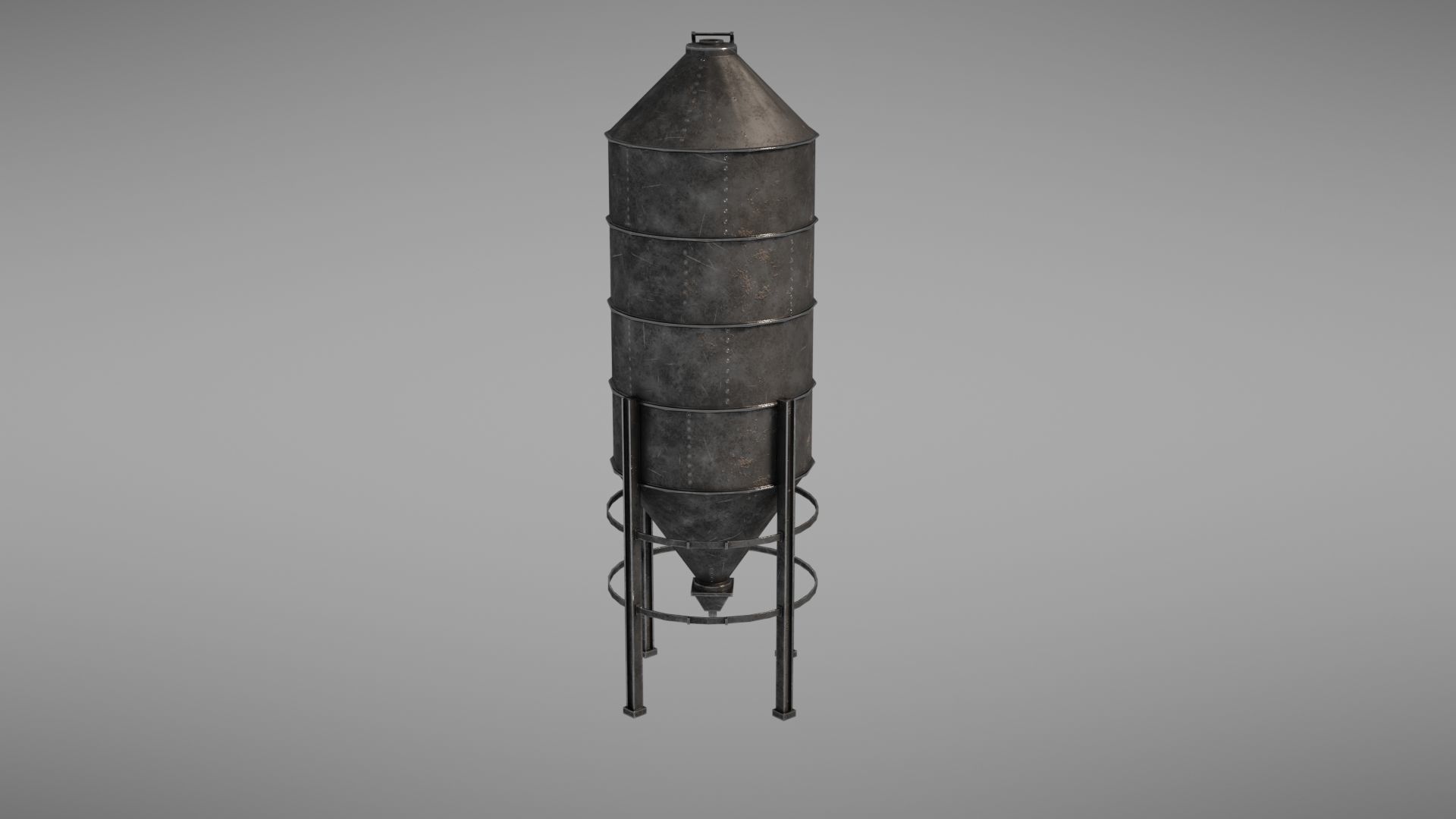 Silos metal silo Low-poly 3D model_12