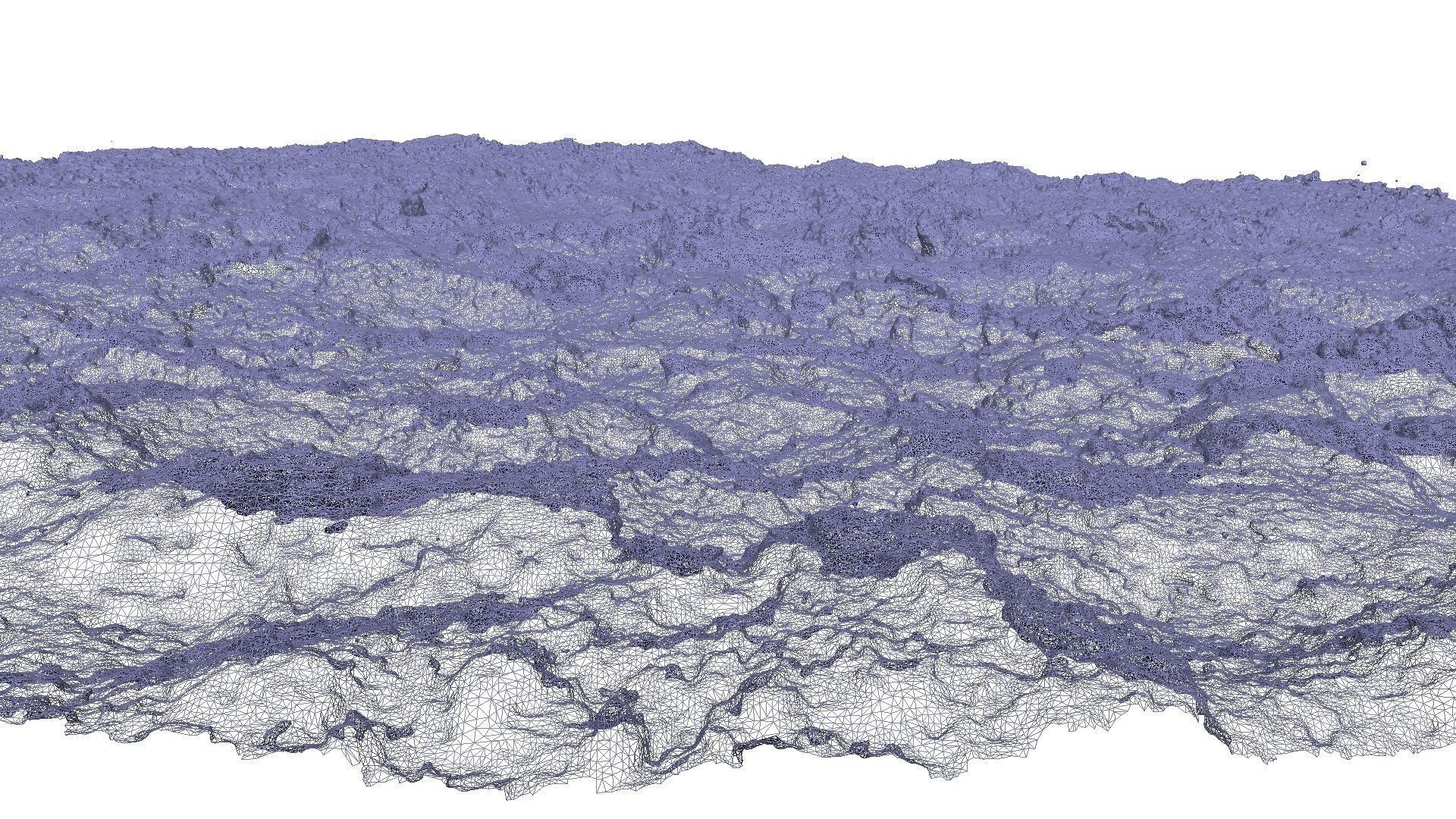 Winter snow footprints 3D scan Low-poly 3D model_2