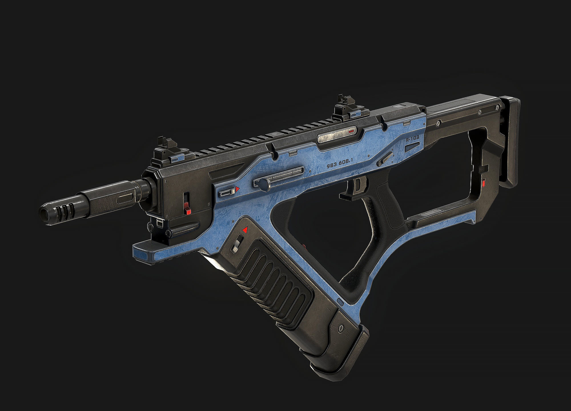 Female Cyborg Low Poly Low-poly 3D model_12