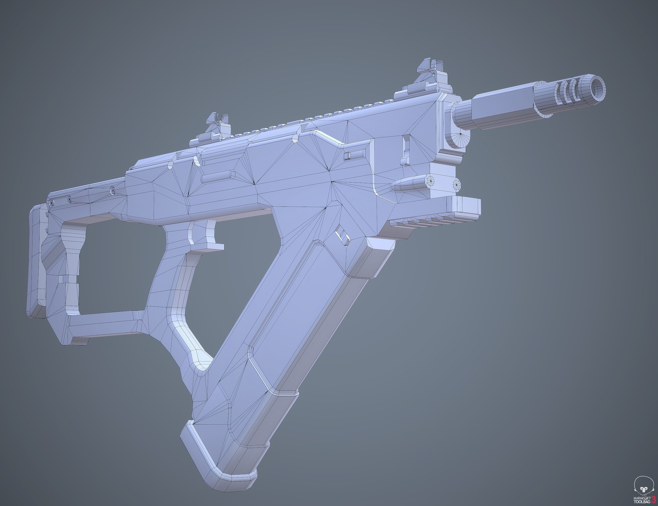 Female Cyborg Low Poly Low-poly 3D model_18