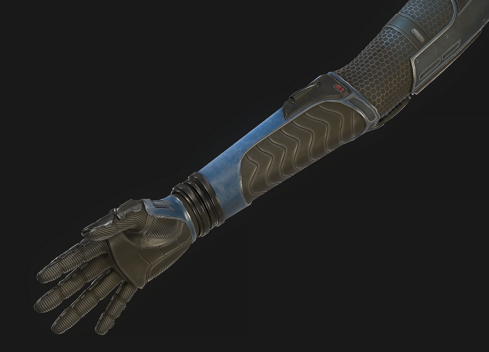 Female Cyborg Low Poly Low-poly 3D model_9