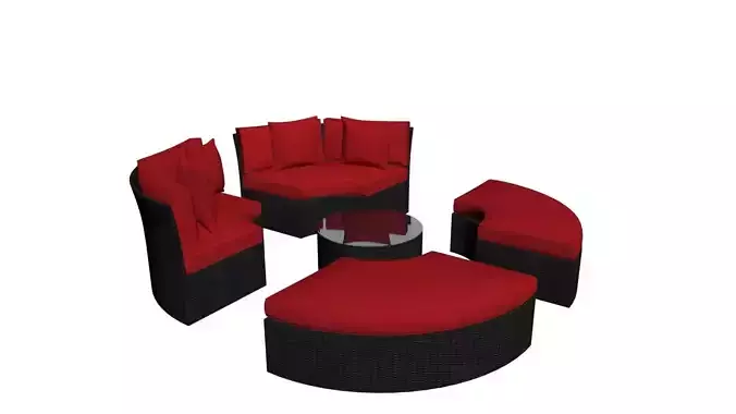 Circular outdoor patio daybed 