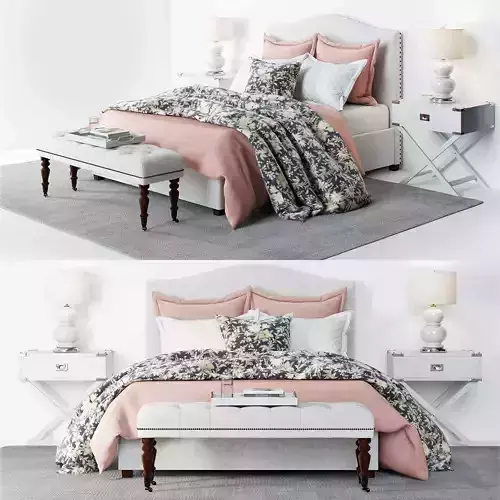 Pottery Barn Raleigh Bed 3 pink