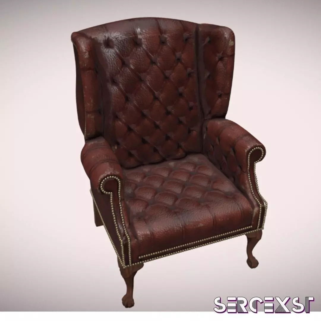 Armchair wingback chair 3D model