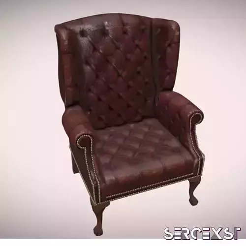 Armchair wingback chair 3D model