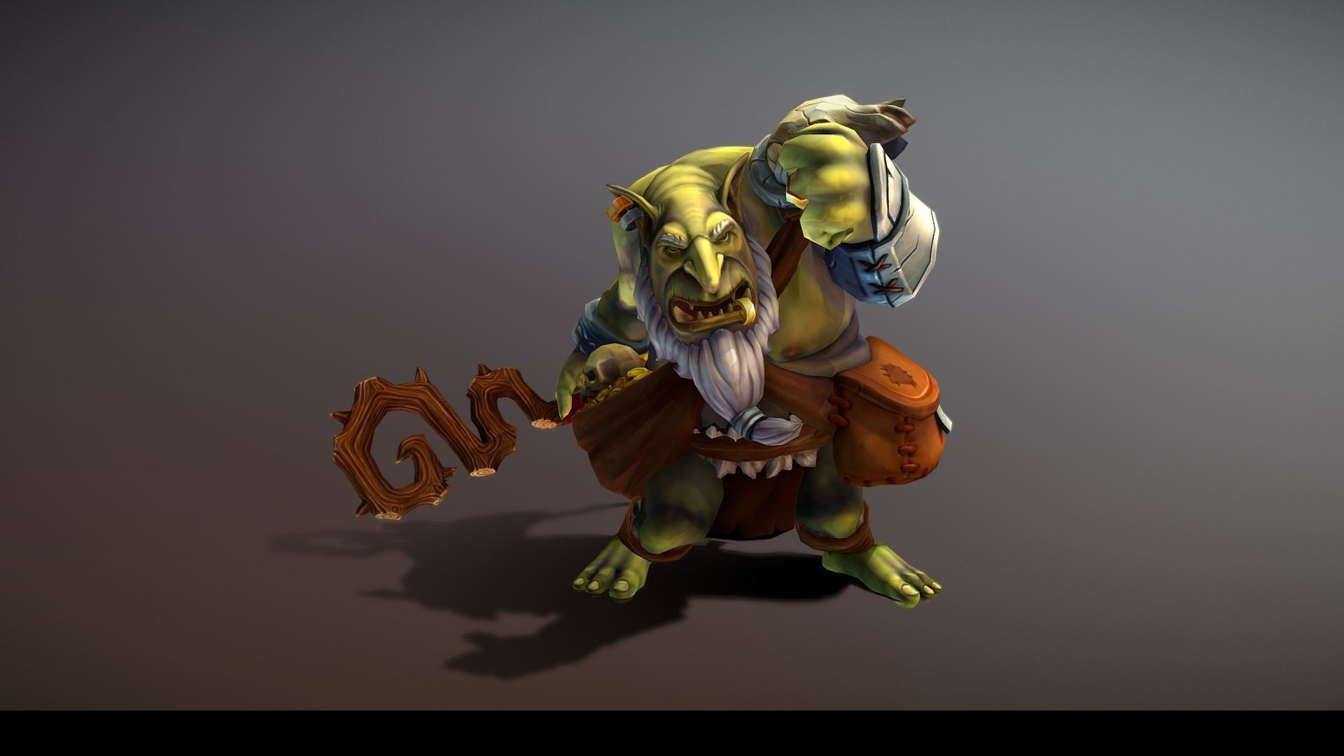 Fat Troll Merchant Low-poly 3D model_2