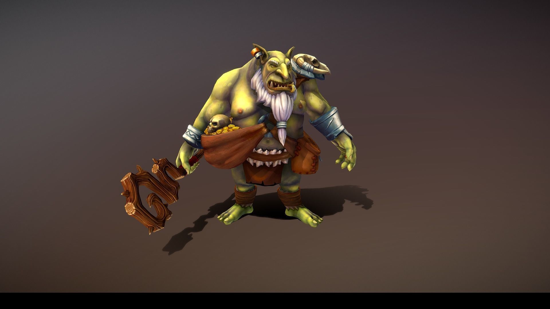 Fat Troll Merchant Low-poly 3D model_1