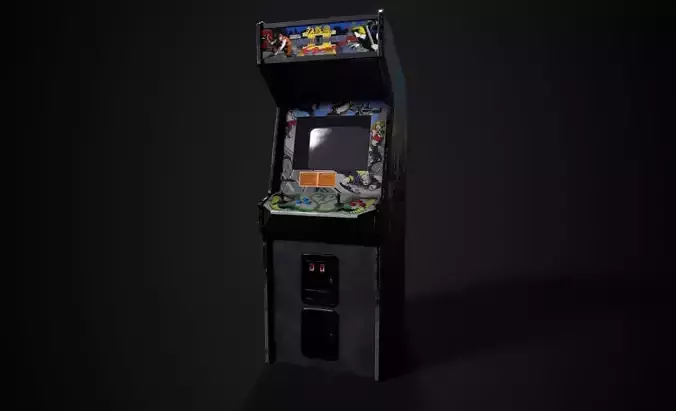 Double Dragon 2 Arcade Machine Low-poly 3D model
