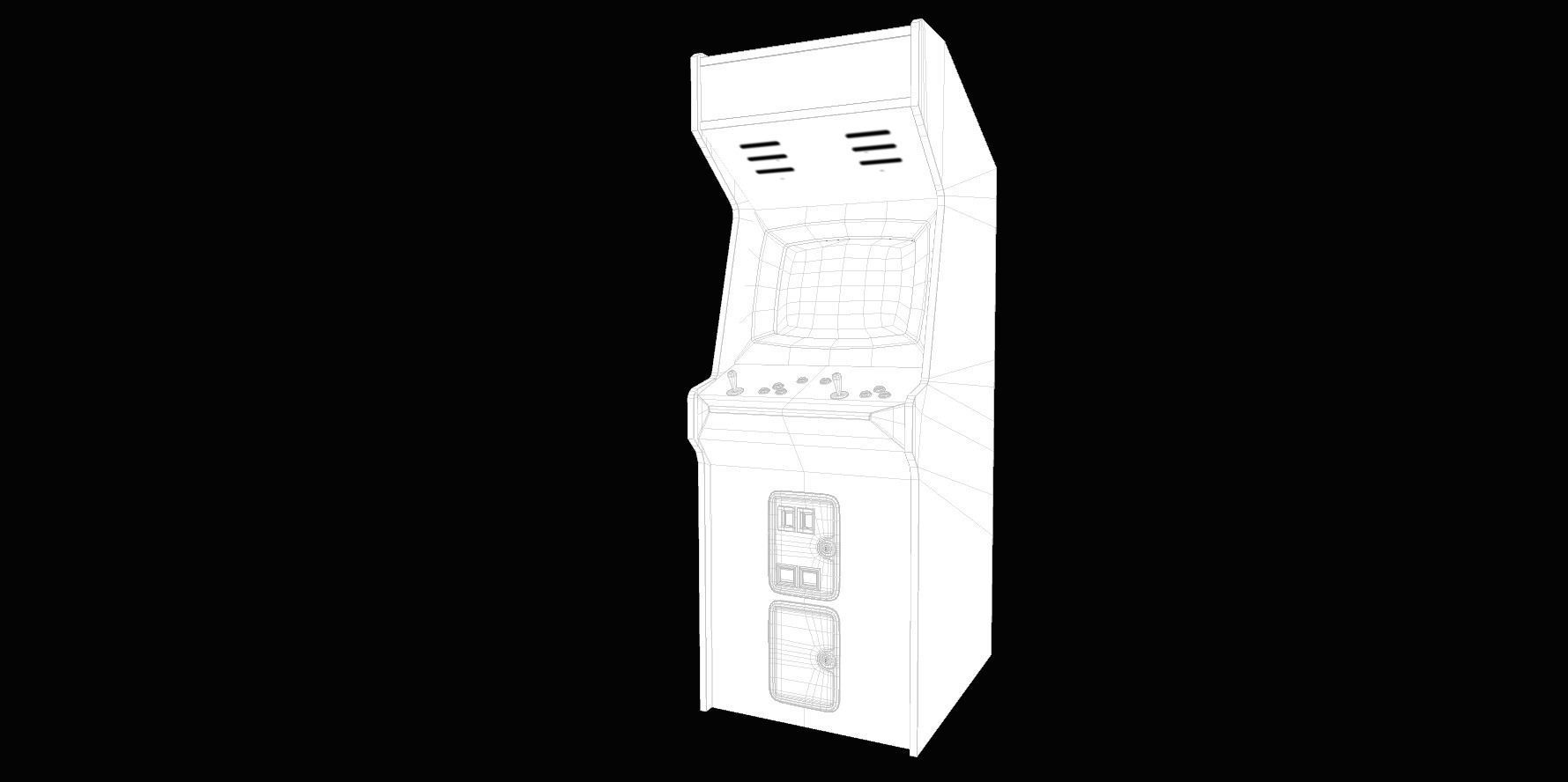 Double Dragon 2 Arcade Machine Low-poly 3D model_5